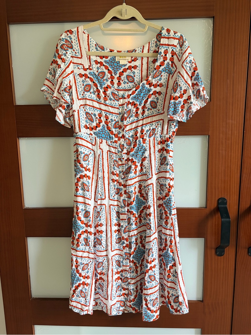 Maeve by Anthropologie White Dress with Floral Print Size 10